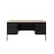 Hirsh Double Pedestal Office Desk W/ Center Drawer, 30 in D X 29.5 in H, 60 in W X Black / Maple 25052 - alternate 5