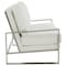 Leisuremod Jefferson Contemporary Faux Leather Loveseat with Silver Frame, White JAS53W-L - alternate 7