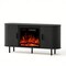 Homeroots 65in Black Wood Fireplace Entertainment Center With Fireplace 723789 - alternate 1