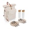 Picnic Time Family Of Brands Carmel Roll Top Picnic Backpack Cooler with Utensil Set & Glass Water Bottles, Tan 529-10-190-000-0 - alternate 1