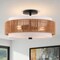 Vaxcel Abbotsford 2-Light Semi-Flush Ceiling Light, Matte Black, White Linen and Rattan Drum, 16-In. C0376 - alternate 8