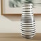 Homeroots 18" Black And White Hand Painted Stripe Ceramic Table Vase 566538 - alternate 4