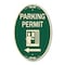 Signmission Parking Permit With Left Arrow Symbol, 12 Inch X 18 Inch Architectural Oval, Heavy Gauge Aluminum A-OV-G-1218-23402 - alternate 1