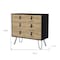 Homeroots 32" Natural and Black Three Drawer Dresser 552270 - alternate 7