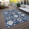 Homeroots 10' X 14' Navy Blue Charcoal And Ivory Damask Washable Indoor Outdoor Area Rug 599441 - alternate 5