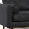 Homeroots 72" Black Leather Sofa With Brown Legs 640974 - alternate 5