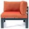 Leisuremod Chelsea 5-Piece Sectional Loveseat and Fireplace Set Black Aluminum with Orange Cushions CSFCBL-4OR - alternate 5