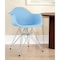 Homeroots Light Blue And Silver Heavy Duty Plastic Dining Arm Chair 520271 - alternate 1