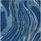Homeroots 5' X 8' Navy Blue Gold And Copper Abstract Washable Indoor Outdoor Area Rug 600241 - alternate 3