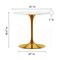 Homeroots 32" White And Gold Marble And Metal Dining Table 520850 - alternate 5