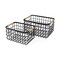 Homeroots Set of Two Black Metal Basket, 2PK 392166 - alternate 1