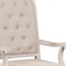 Homeroots Tufted Antiqued White and Champagne Upholstered Fabric And Solid Wood Dining Arm Chairs, 2PK 573404 - alternate 5