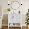 Flash Furniture Vega 36in. Vanity w/Sink, Cabinet w/Blk Hardware, Open Shelf & 3 Drawers, Marble Counter, Wht/Wht FS-VEGA36-KD-WH-HDBLK-GG - alternate 1