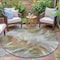 Homeroots 8' Pewter And Silver Round Abstract Washable Indoor Outdoor Area Rug 631349 - alternate 2