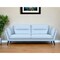Homeroots 87" Sky Blue Leather Sofa With Black Legs 546414 - alternate 1