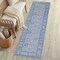 Jonathan Y Kisara Oushak Style Distressed Border Non-Slip Machine-Washable Blue/Light Gray 2ft x 8ft Runner Rug PTN101C-28 - alternate 1