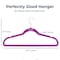 Serenelife Velvet Hangers, Non-Slip, 360 Deg Swivel Hook, Ultra-Thin, Lightweight, Space Saving, Purple, 30PK SLHVELPURP30 - alternate 3