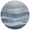 Homeroots 8' Light Blue And Dark Blue Round Abstract Washable Indoor Outdoor Area Rug 604967 - alternate 5