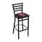 Holland Bar Stool Co 30" Blk Wrinkle Oklahoma Stationary Bar Stool, Ladder Back L00430Oklhma - alternate 1