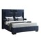 Homeroots Navy Blue And Upholstered Lighted Queen Bed Frame with USB 564741 - alternate 7