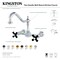 Kingston Brass Two-Handle Wall Mount Bridge Kitchen Faucet, Matte Black KS1240PKX - alternate 4