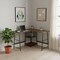 Homeroots 47" Brown and Black Reclaimed Wood and Metal Corner Trestle Computer Desk 489995 - alternate 2