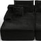 Homeroots 82" Black Corduroy Modular Sofa Chaise And Toss Pillows 634781 - alternate 7