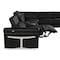 Homeroots Black Italian Leather Power Reclining U Shaped Eight Piece Corner Sectional With Console 634685 - alternate 12