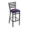 Holland Bar Stool Co 30" Blk Wrinkle Ole' Miss Stationary Bar Stool, Ladder Back L00430MssppU - alternate 1