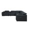 Homeroots Black Italian Leather Power Reclining U Shaped Eight Piece Corner Sectional With Console 476597 - alternate 4