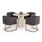 Homeroots 39" Off White And Off White And Brass Rounded Concrete Dining Table 486036 - alternate 3