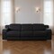 Homeroots 103" Black Italian Leather Reclining USB Sofa 632883 - alternate 1