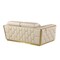 Homeroots 70in Beige And Gold Italian Leather Love Seat 551601 - alternate 8