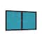 Ghent 2 Door Enclosed Fabric Bulletin Board, Bronze Aluminum Frame, 3'H x 5'W, Teal PB23660F-97 - alternate 1