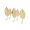 Homeroots 18in Golden Aluminum Leaf Five Hook Wall Mount Coat Rack 571649 - alternate 5