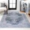 Jonathan Y Wincer Chenille Cottage Medallion Non-Slip Machine-Washable Gray/Blue/White 3 ft. x 5 ft. Area Rug WSH202D-3 - alternate 1