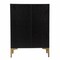 Homeroots Modern Rustic Black Gold and Faux Rattan Bar Cabinet 401699 - alternate 6