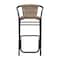 Flash Furniture Lila  Commercial Grade Indoor-Outdoor PE Rattan Restaurant Barstool with Black Aluminum Frame and Footrest in Medium Brown, PK2 2-SDA-AD632032R-DK-BN-GG - alternate 14