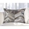 Homeroots 12" X 20" Gray and Silver Chevron Cowhide Lumbar Throw Pillow with Glitter 544577 - alternate 1