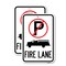 Signmission Fire Lane With No Parking Symbol & Graphic, 12'' X 18'' 2 Signs, Heavy Gauge Aluminum, 2PK A-1218-2PACK-24017 - alternate 1