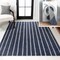 Jonathan Y Rand Distressed Ticking Stripe Non-Slip Machine-Washable Navy/Gray 4 ft. x 6 ft. Area Rug WSH119A-4 - alternate 1