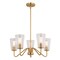 Vaxcel Beverly 5 Light Gold Muted Brass Chandelier Fixture Clear Glass Shade, LED Compatible H0286 - alternate 1