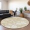 Homeroots 8' Beige And Ivory Round Floral Washable Indoor Outdoor Area Rug 599858 - alternate 5