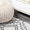 Jonathan Y Marokko Diamond Tribal Medallion Ivory/Black 2 ft. x 8 ft. Indoor/Outdoor Runner Rug SMB127E-28 - alternate 4