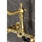 Kingston Brass Two-Handle Wall Mount Bridge Kitchen Faucet, Brushed Brass KS1247PKX - alternate 3