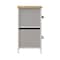 Flash Furniture Harris 5 Drawer Vertical Storage Dresser with White Cast Iron Frame, Oak Wood Top and Beige Easy Pu WX-5L206-W-WH-BG-GG - alternate 7