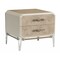 Homeroots 18" X 28" X 25" Vintage Beige Pu Wood Upholstered (Front) Metal Leg Veneer (Melamine) Nightstand 347162 - alternate 4