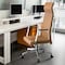 Leisuremod Aleen High-Back Office Chair in Upholstered Leather and Iron Frame, Swivel and Tilt, Acorn Brown AOT19LBRL - alternate 8