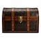 Vintiquewise Wooden Leather Round Top Treasure Chest, Decorative storage Trunk with Lockable Latch QI003016 - alternate 7