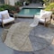Homeroots 8' Brown Taupe And Beige Round Abstract Washable Indoor Outdoor Area Rug 582004 - alternate 5